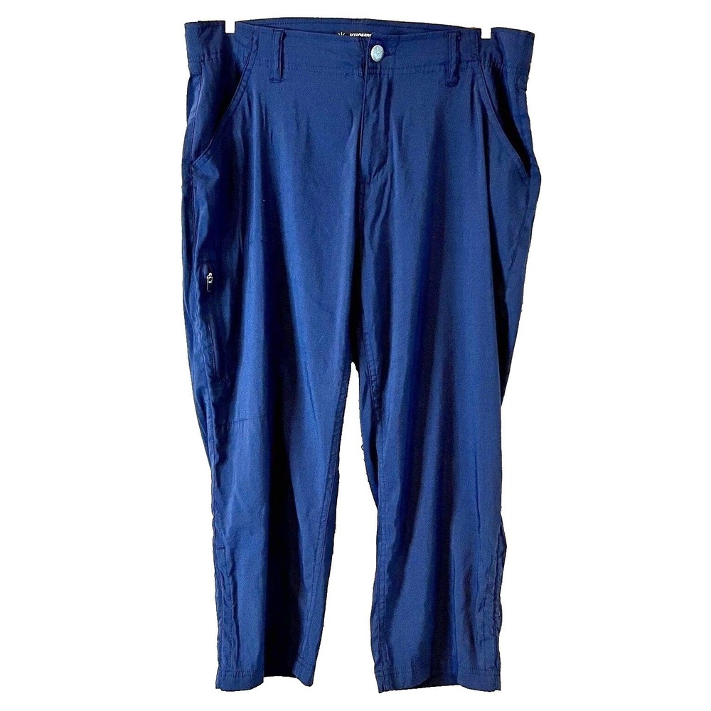 Khombu‎ Womens Capri Hiking Pants Navy Blue Lightweight Ruched Hem Size M